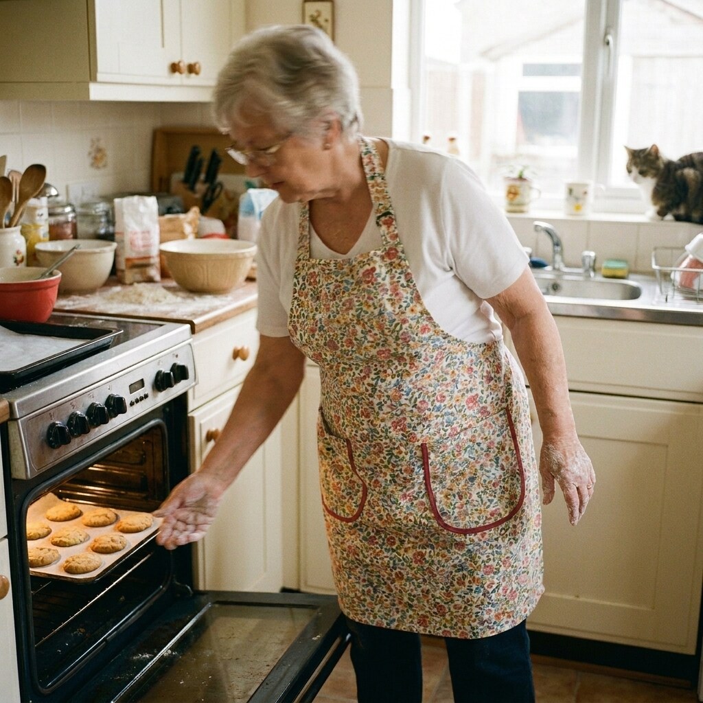 Generated image of a woman wearing an apron