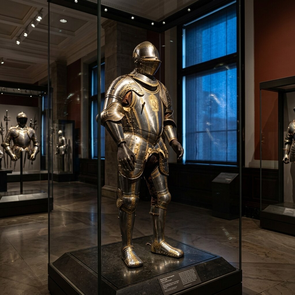 Altered photo of a suit of armour