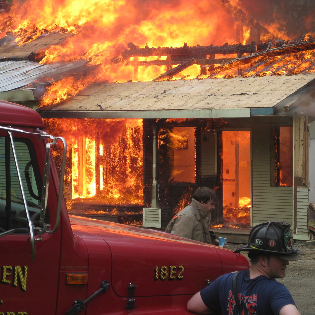 Photo of a burnt house