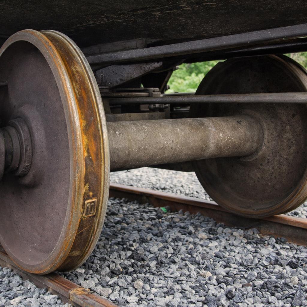 Photo of a train axle