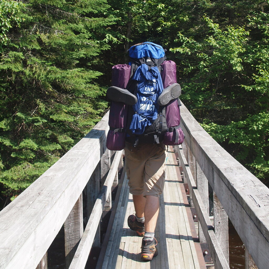 Photo of someone wearing a backpack