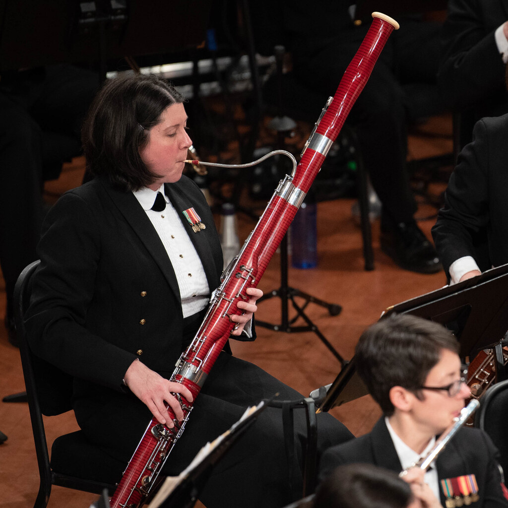 Photo of a someone playing a bassoon