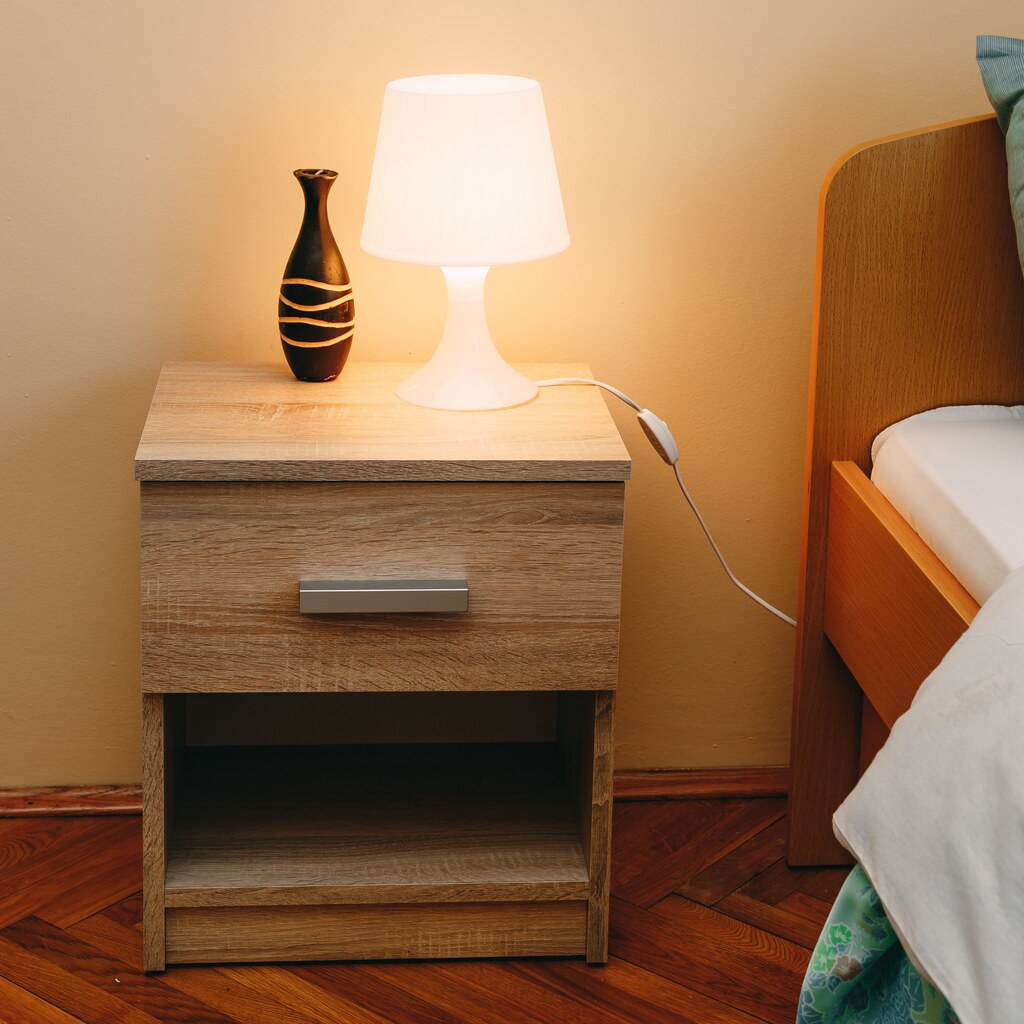 A photo of bedside table