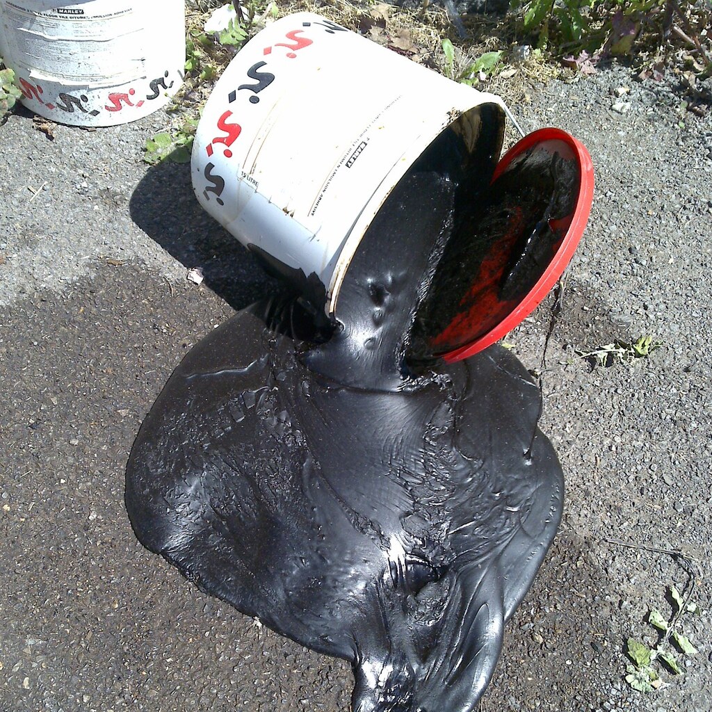 Photo of spilt bitumen