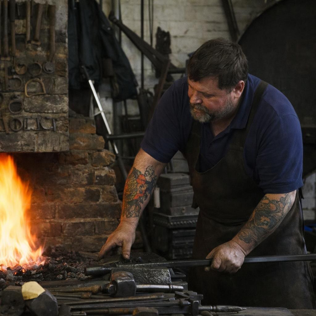 Photo of a blacksmith at work