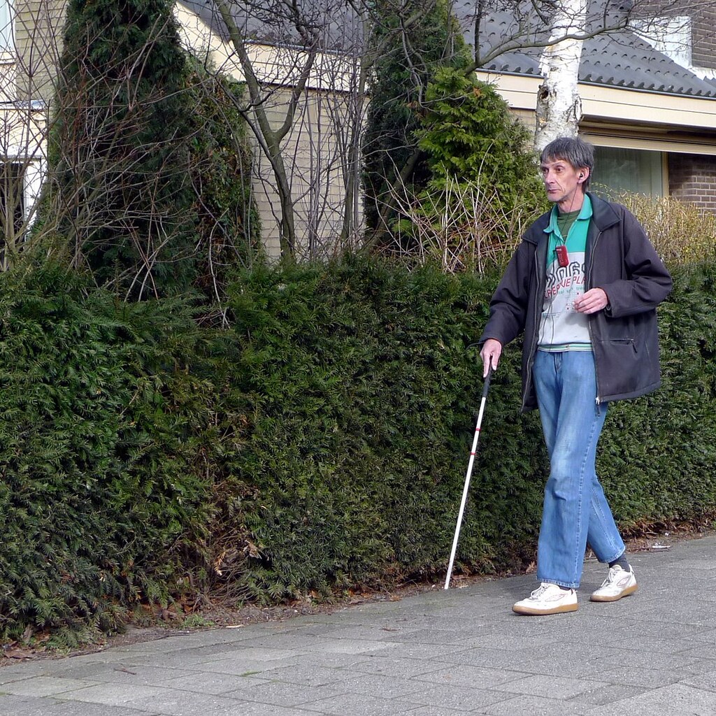 Photo of a blind man.