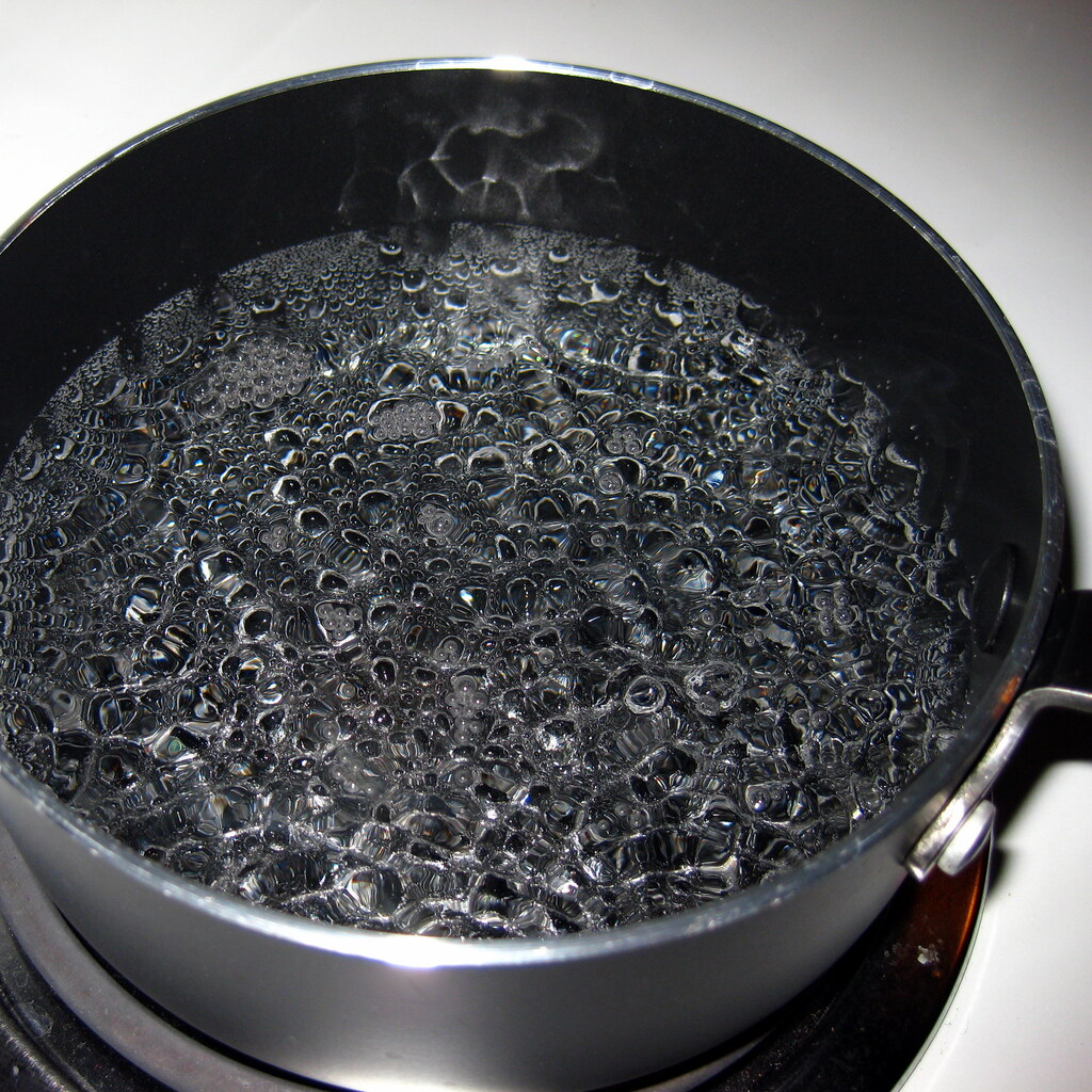 Photo of boiling water