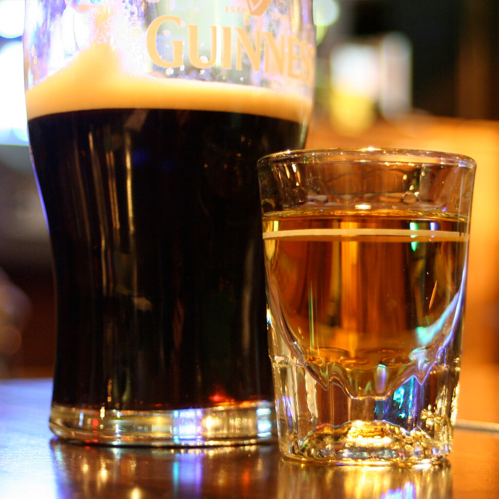 Photo of beer and whiskey