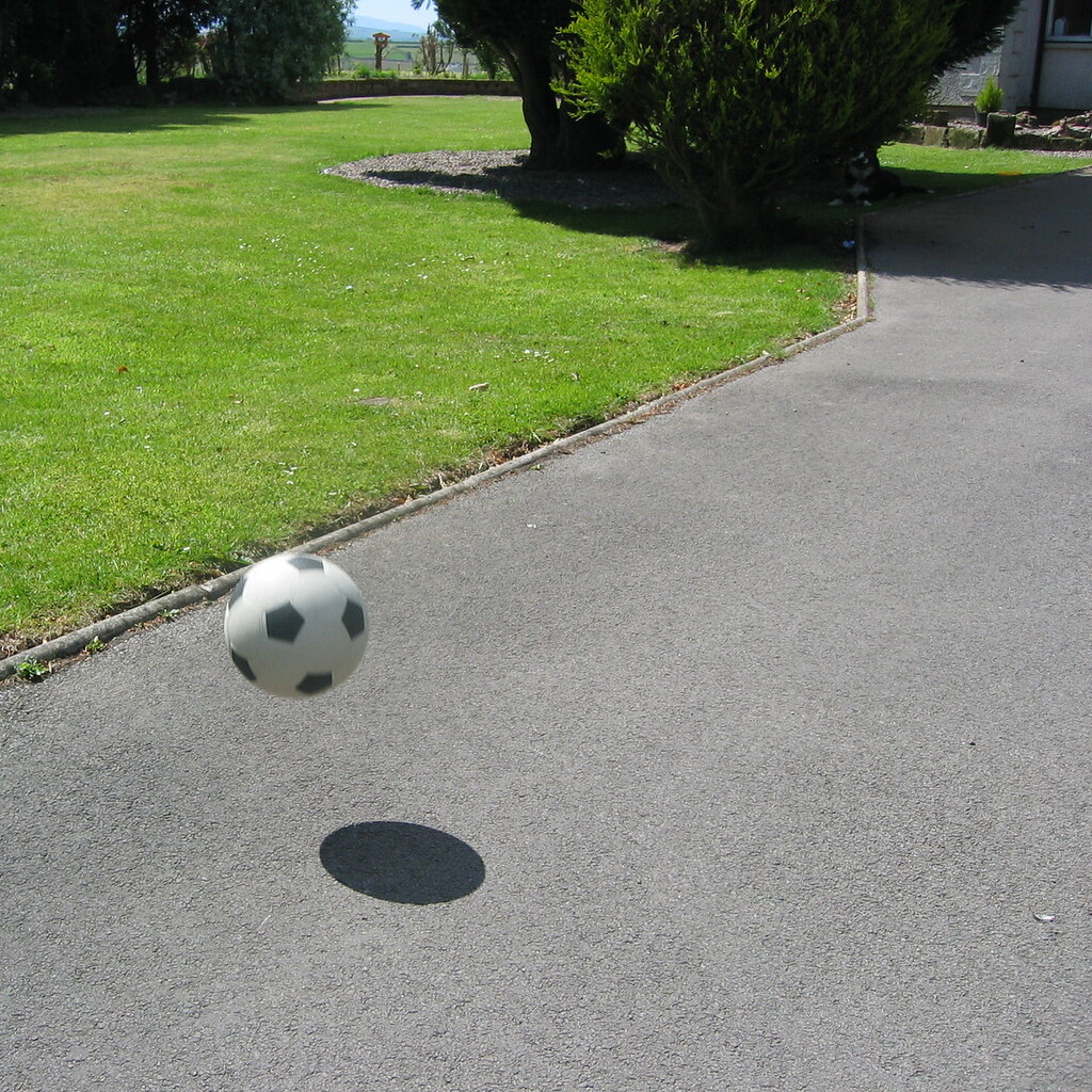Photo of a bouncing ball.
