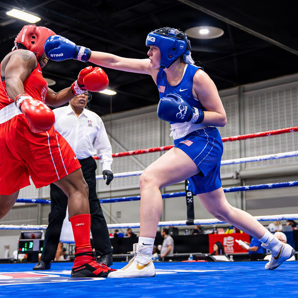 Photo of two young men boxing