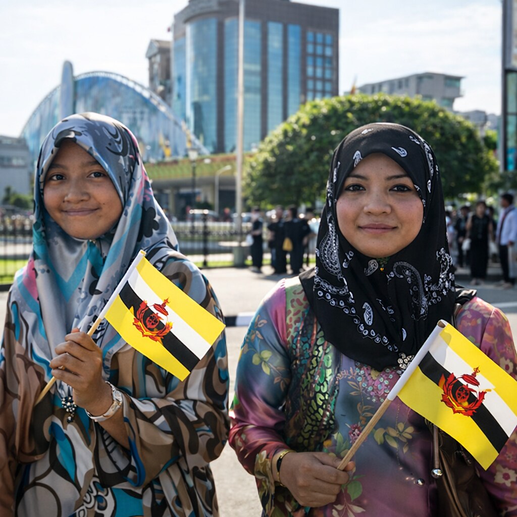 Altered photo of Brunei flags