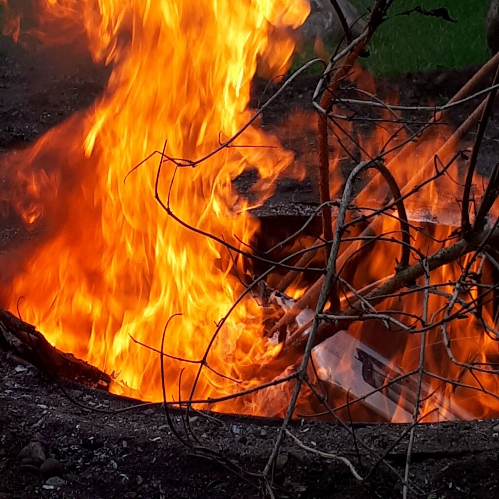 Photo of a fire burning