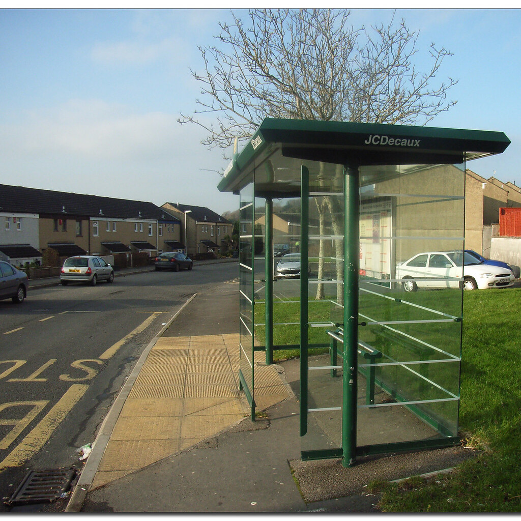 Photo of a bus stop.