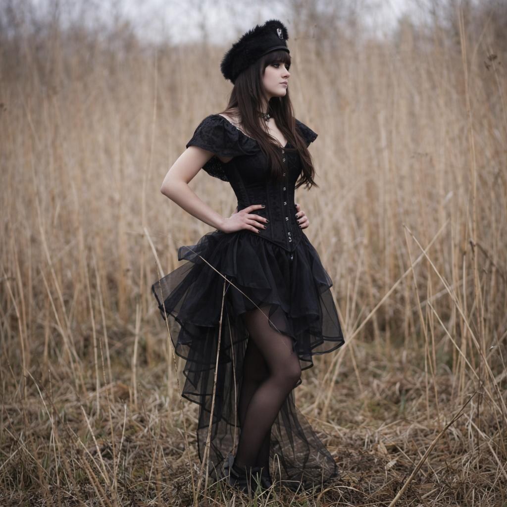 A dress with a bustle.