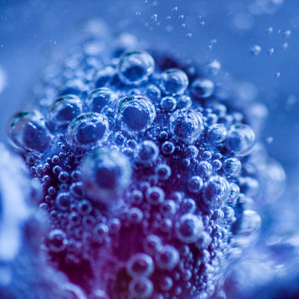 Photo of a fizzy drink up close.