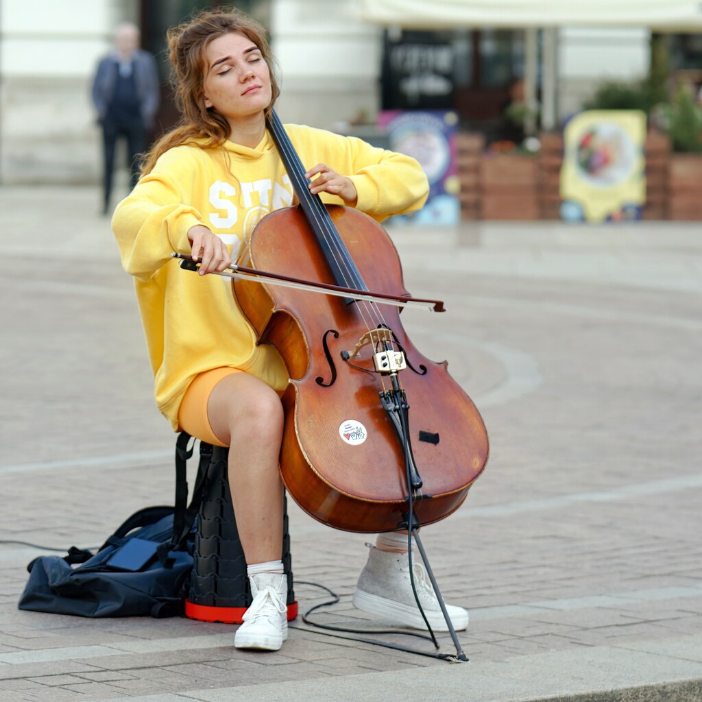 Photo of a girl playing the cello