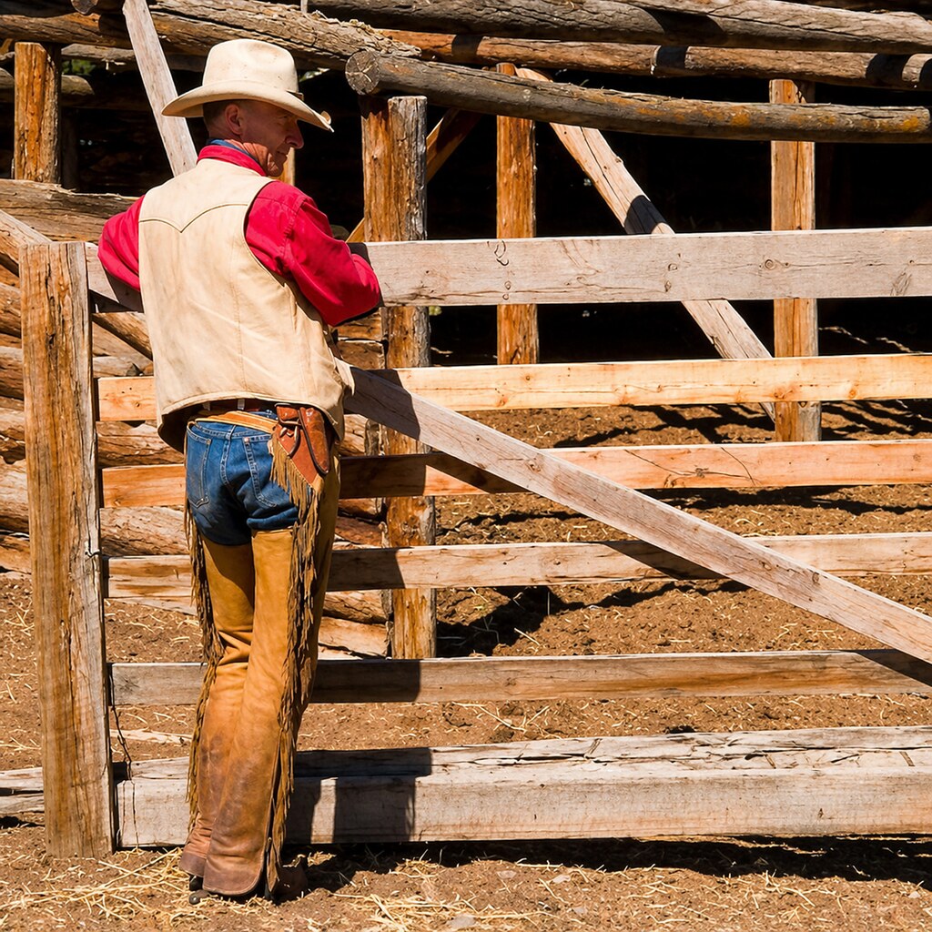 Photo of a cowboy wearing chaps