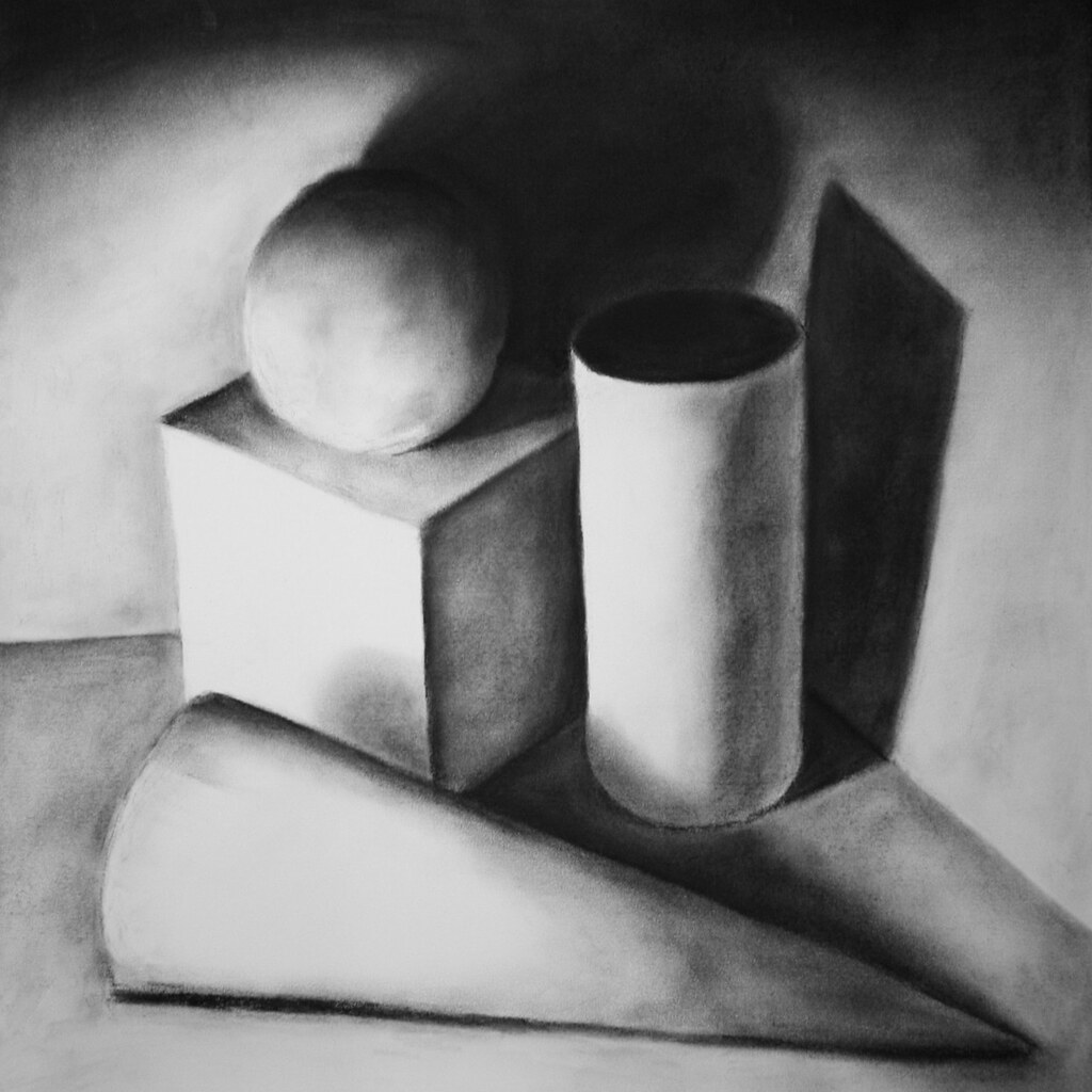 Photo of a charcoal drawing