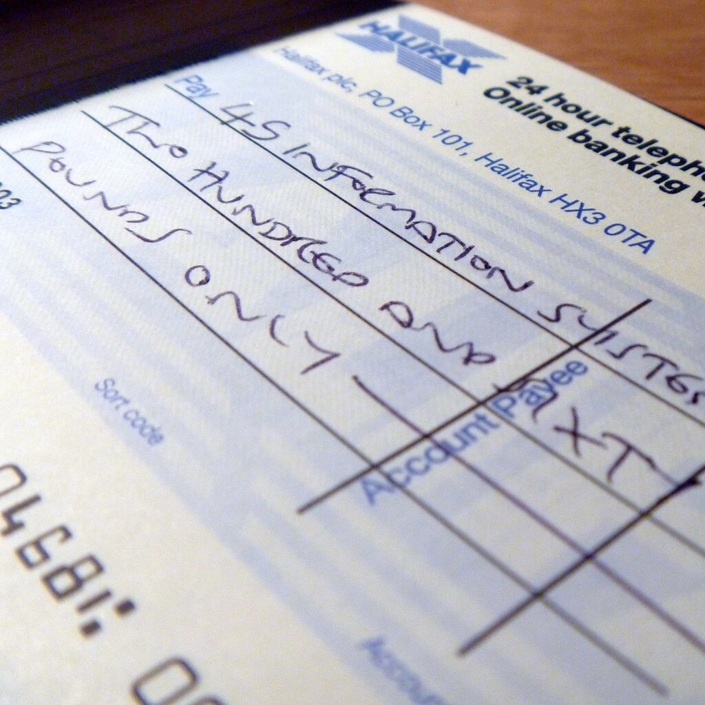 Photo of a cheque