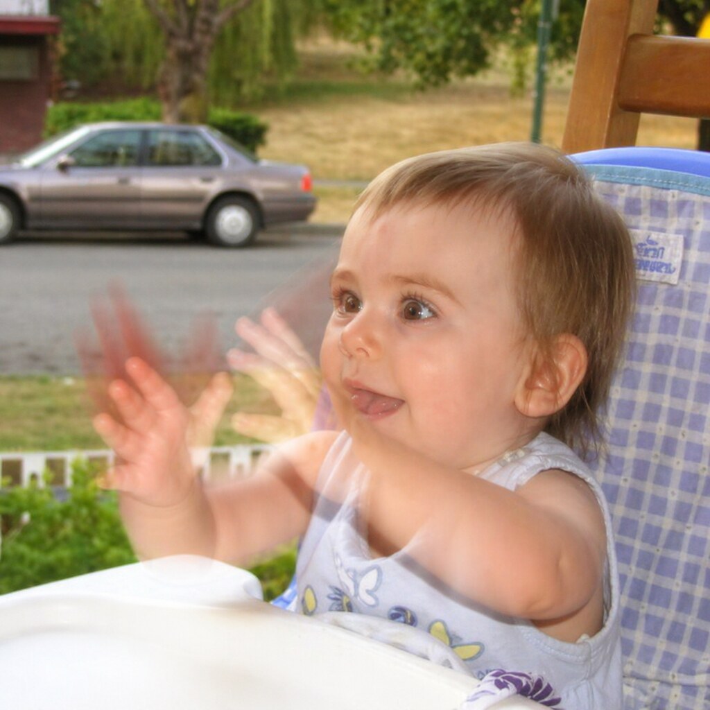 Photo of a baby clapping