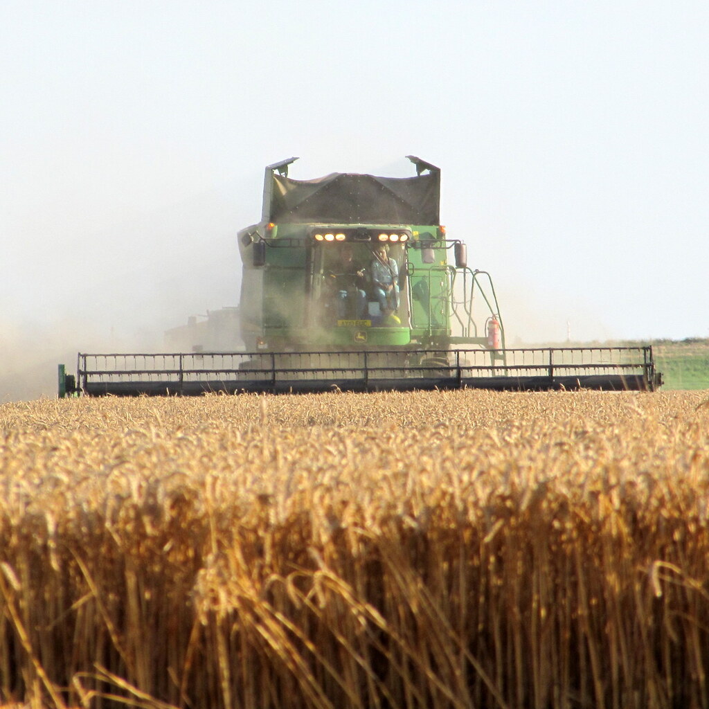 Photo of a combine harvester