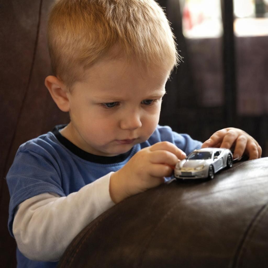 Photo of a child concentrating