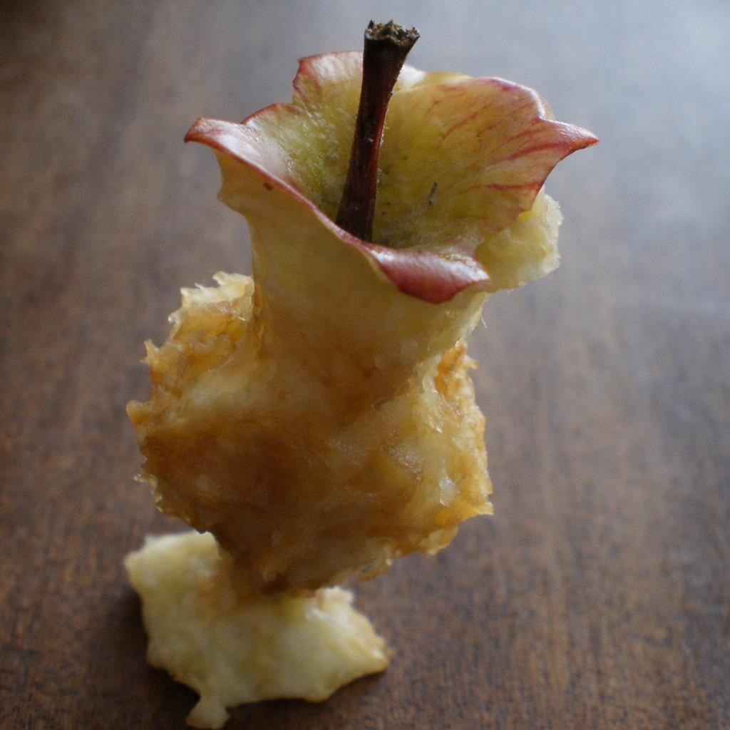 Photo of an apple core