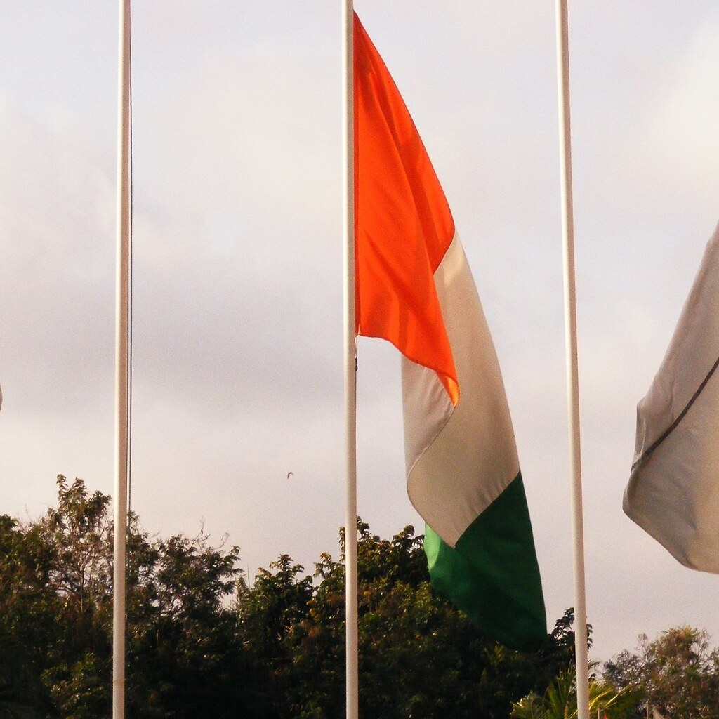 The flag of Cote D'Ivoire.