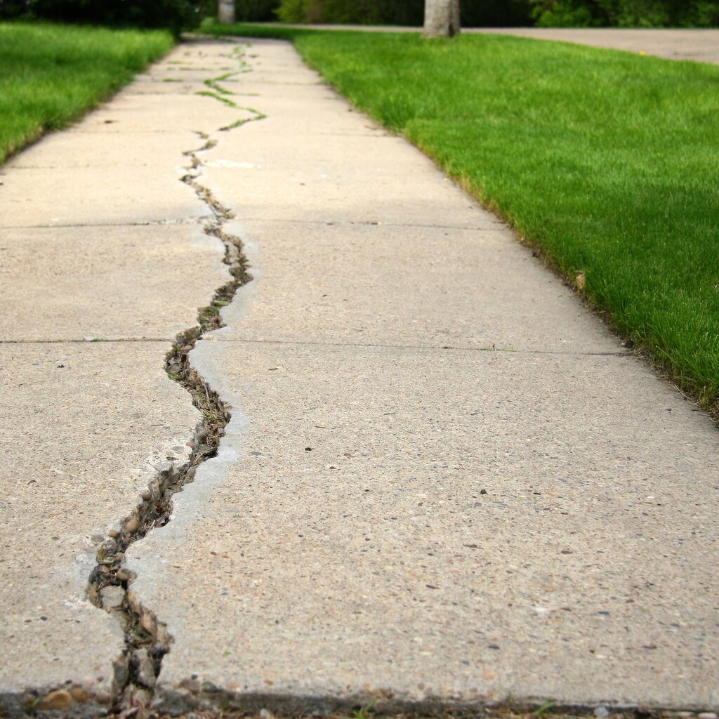 Photo of a crack in a pavement
