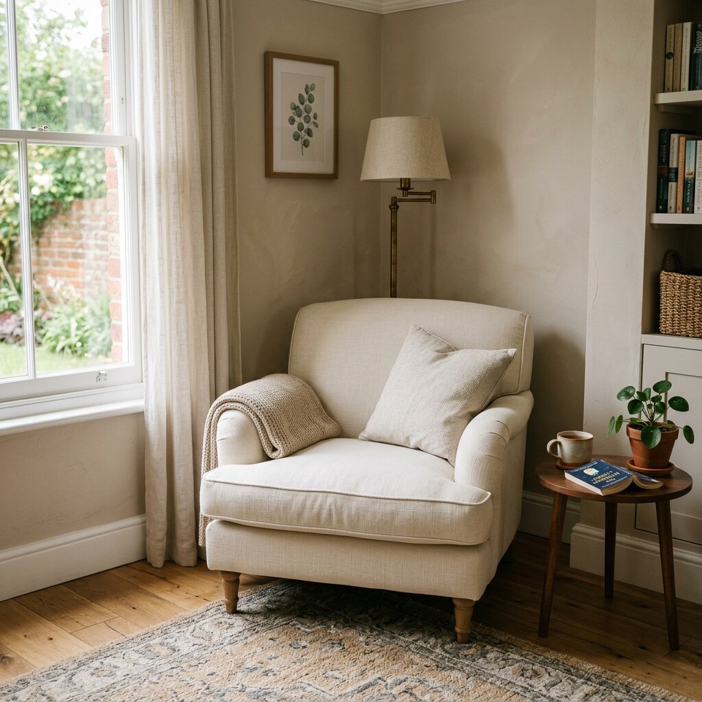 Generated image of a cream armchair