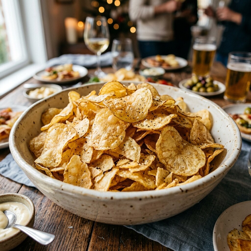 Generated image of potato crisps