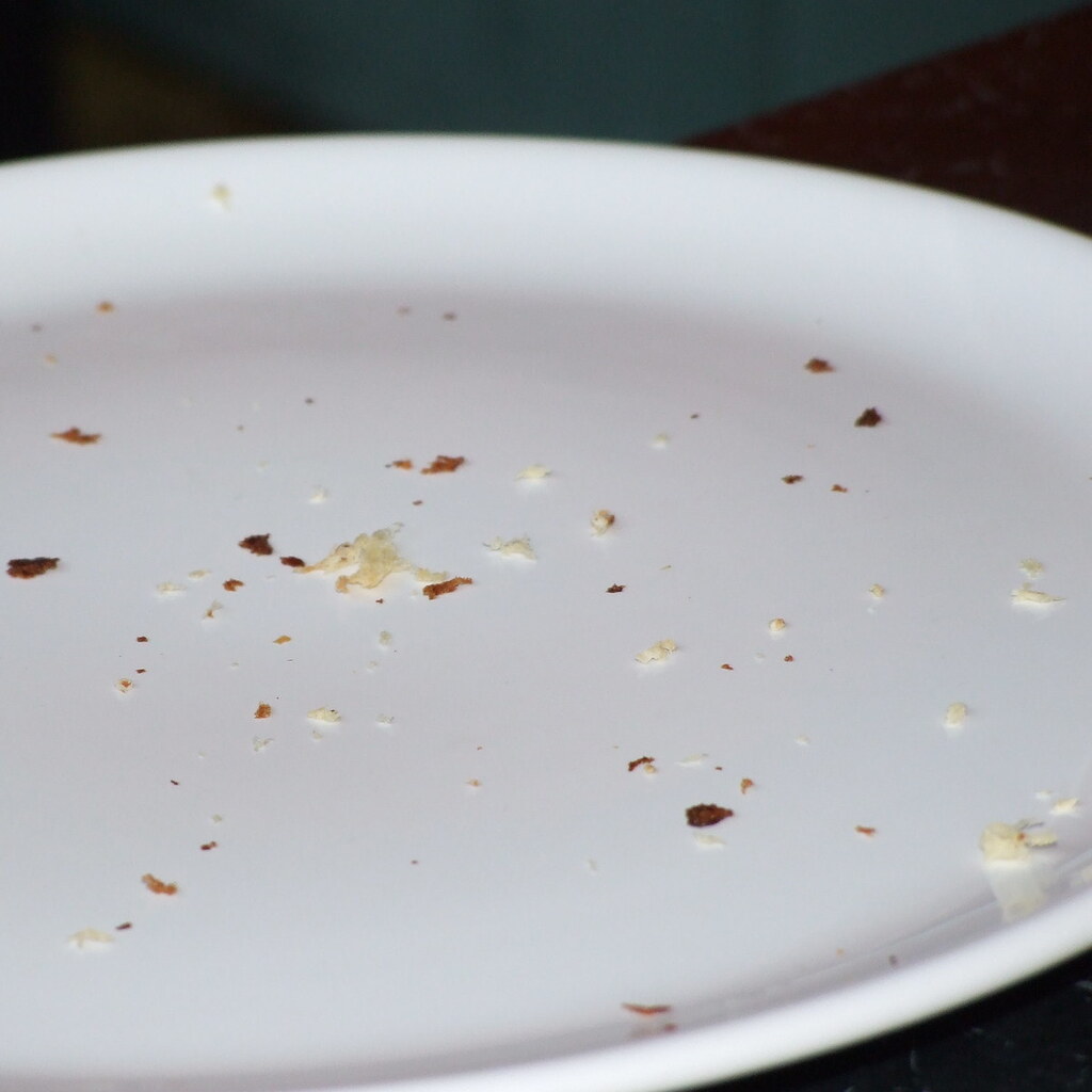 Photo of crumbs on a plate