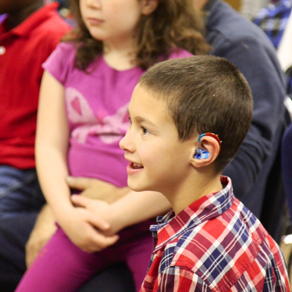 Photo of a deaf child