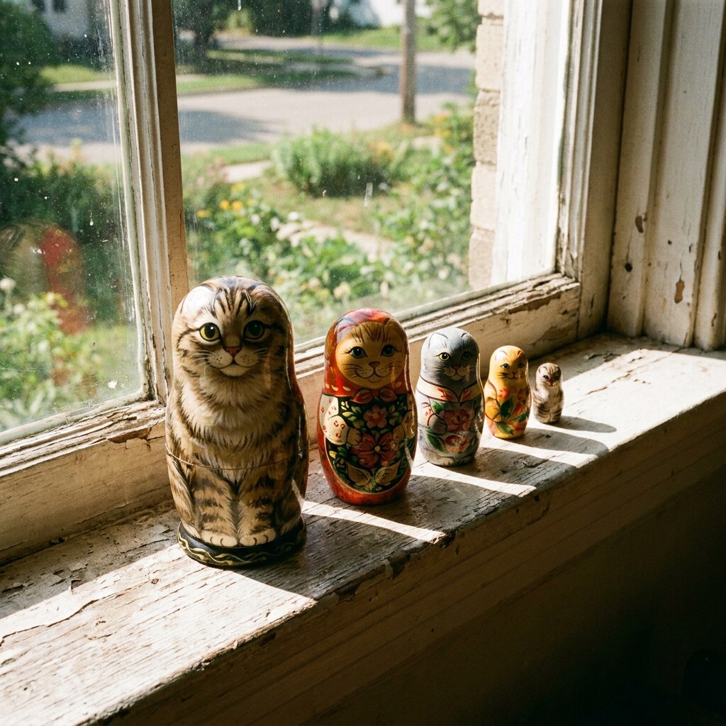 Generated image of a set of Matryoshka dolls decreasing in size.