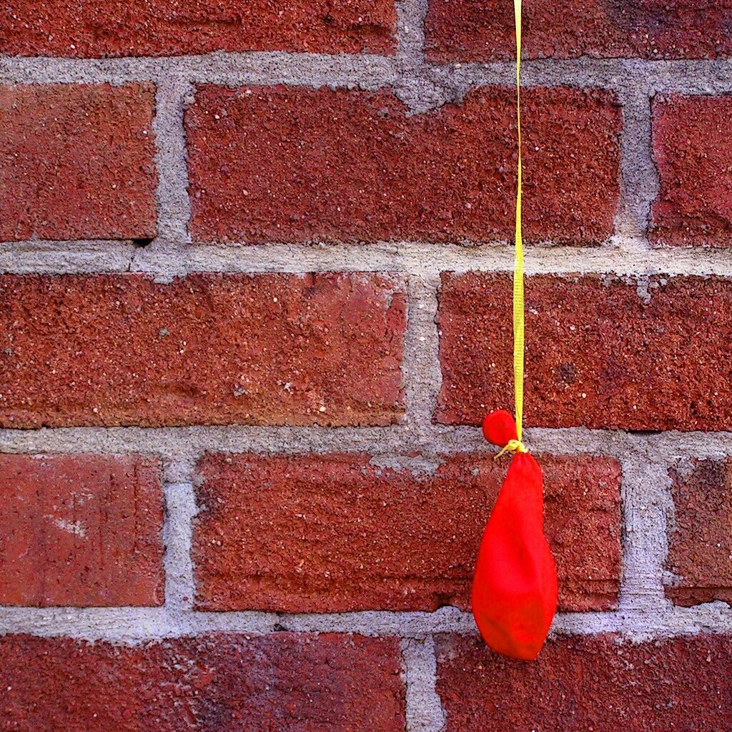 A deflated balloon.