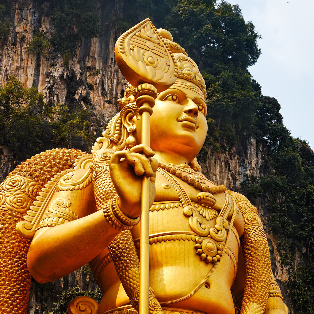 Photo of a statue of a God.