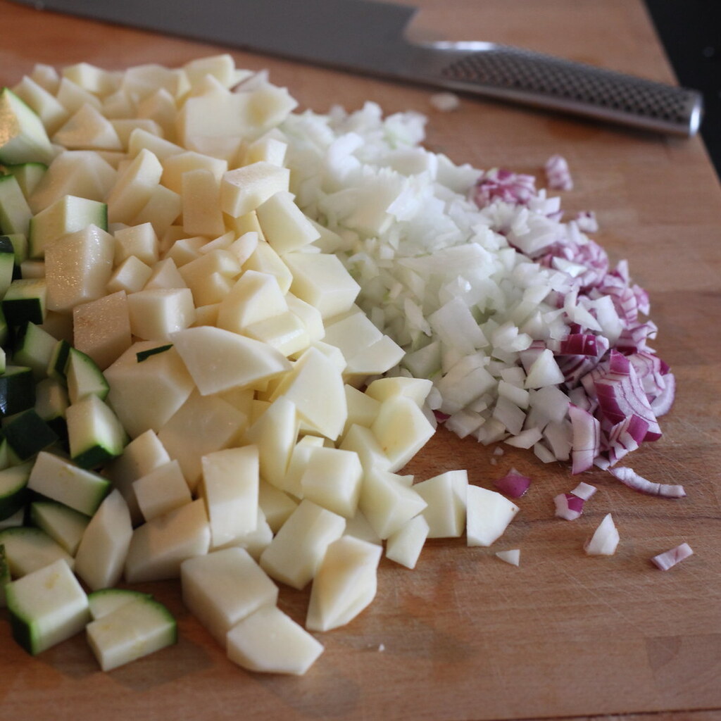 Photo of diced vegetables