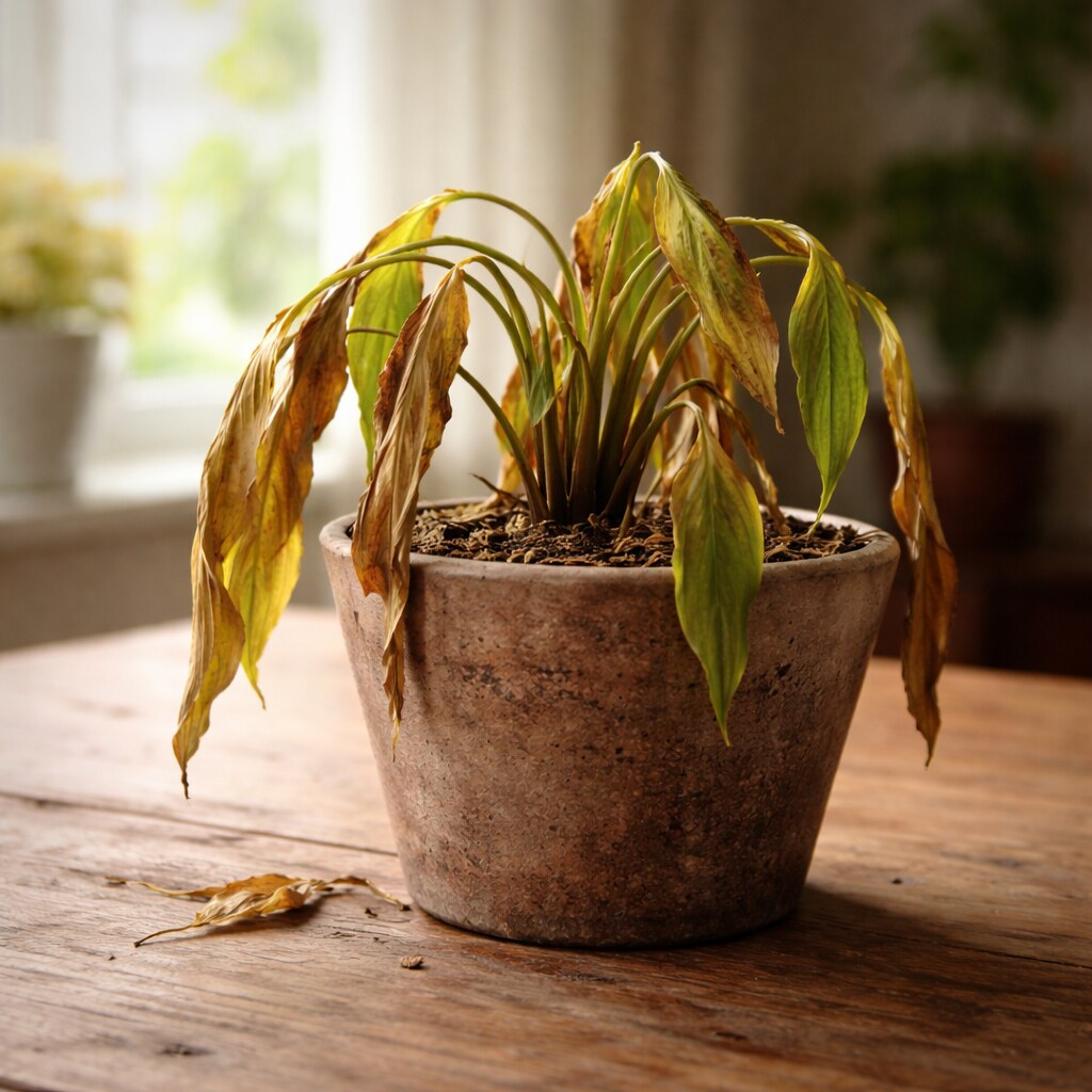 Photo of a dying plant