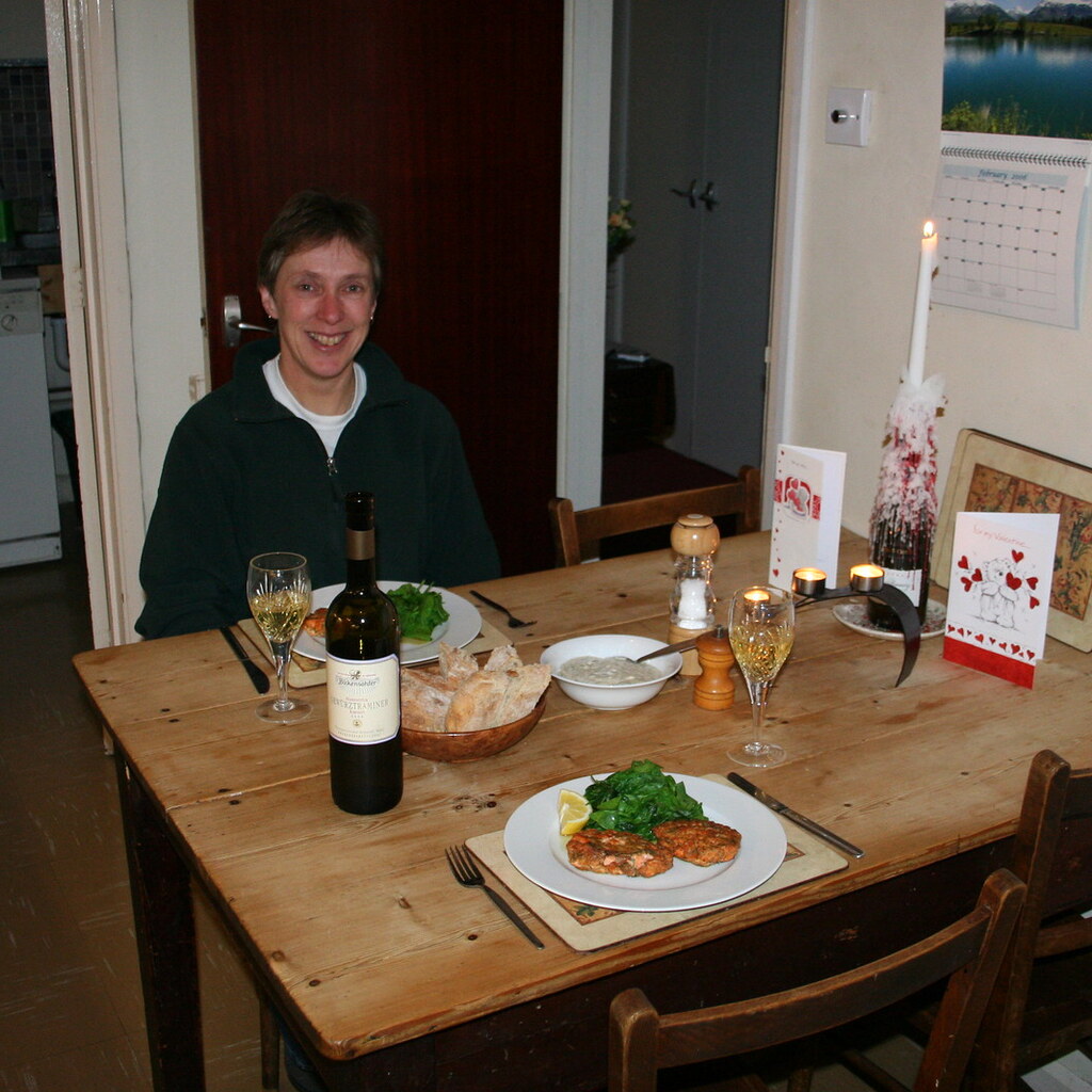 Photo of a man having dinner