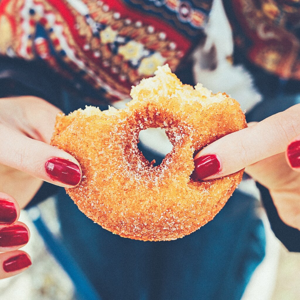 Photo of a cinnamon donut