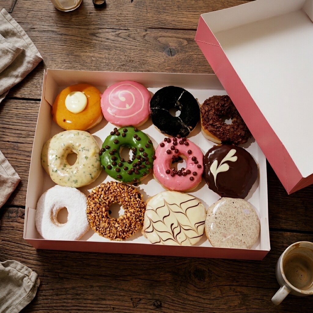 Photo of a dozen donuts