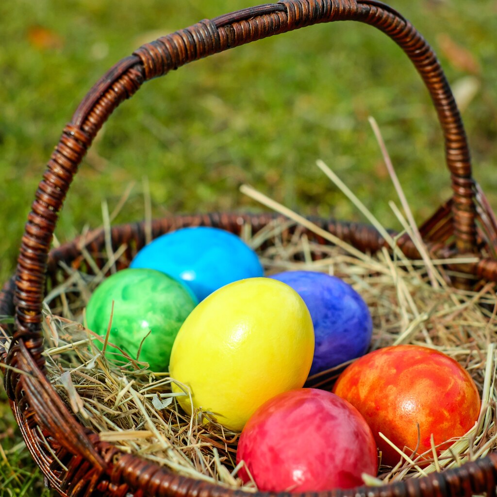 Photo of a basket of eggs