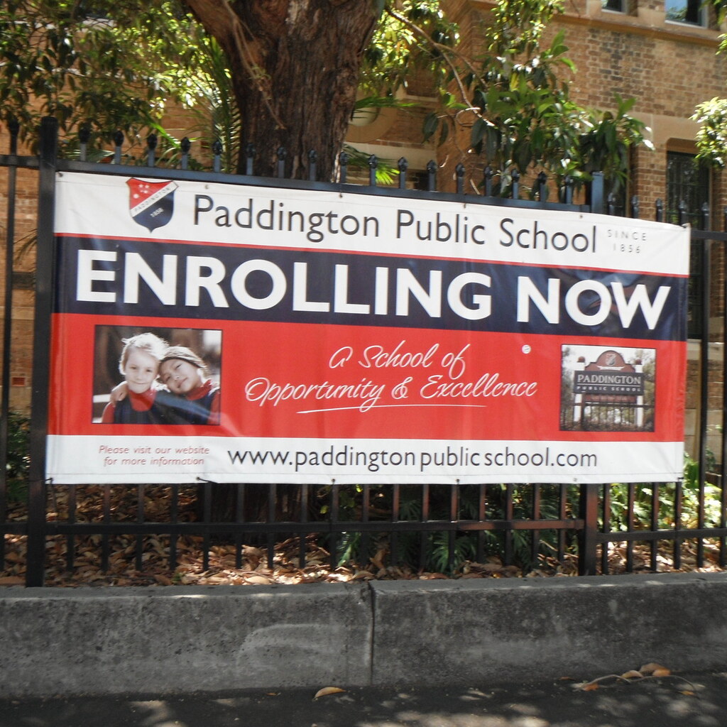 Photo of an enrollment sign