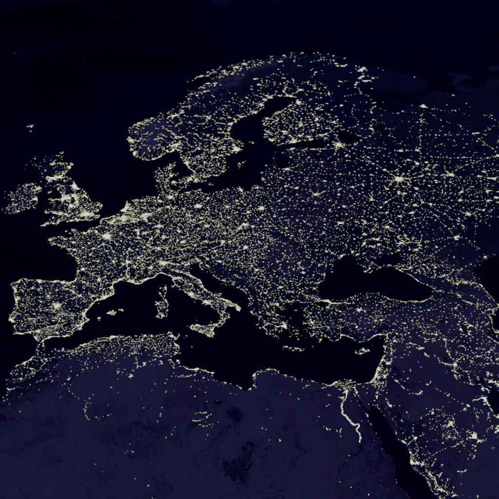 Photo of Europe at night