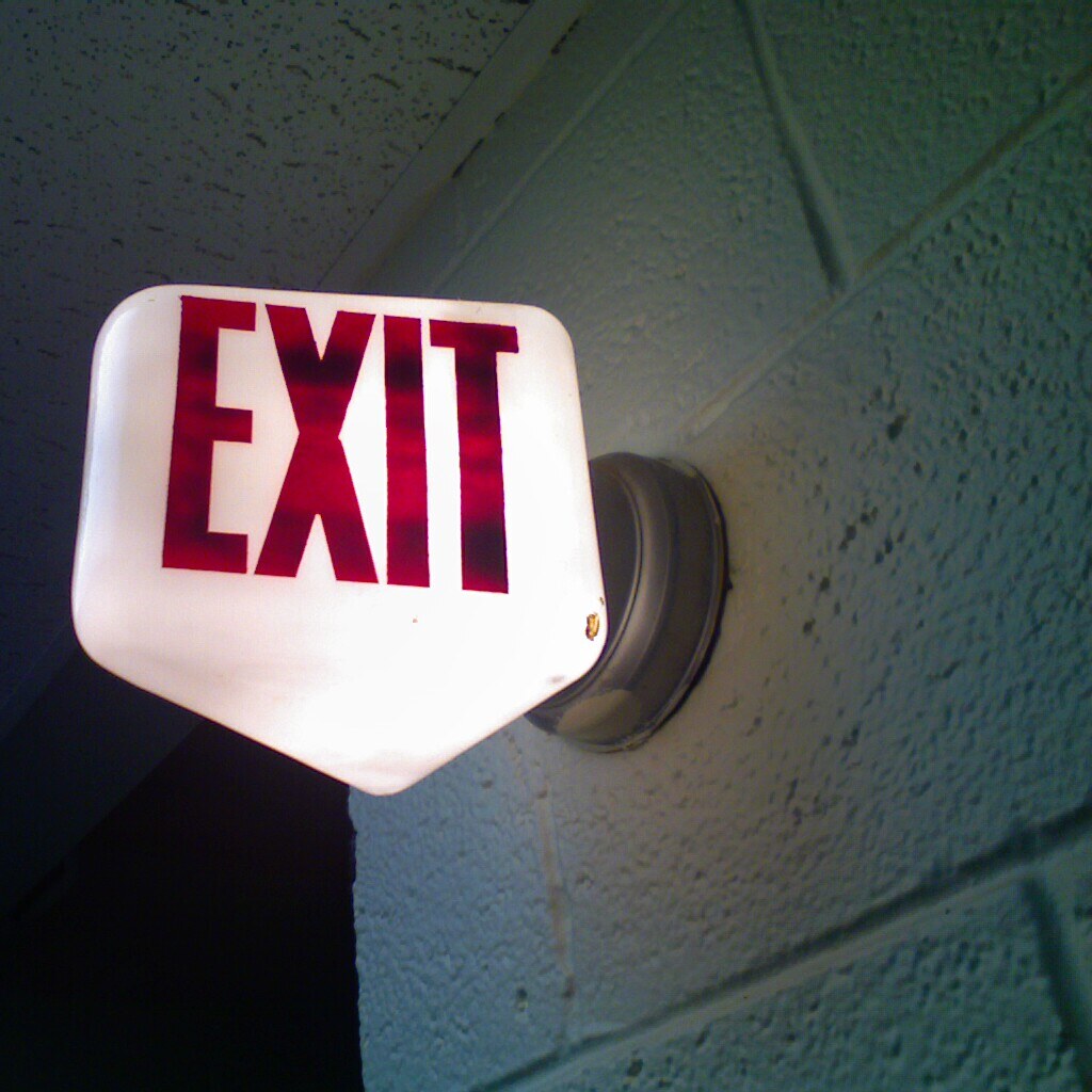 Photo of an exit sign
