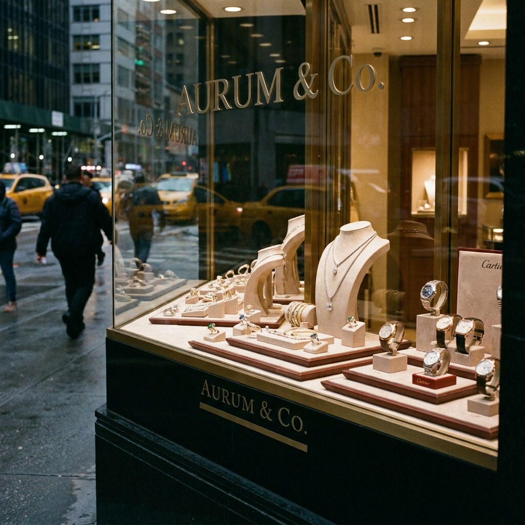 Generated image of an expensive jewellery display