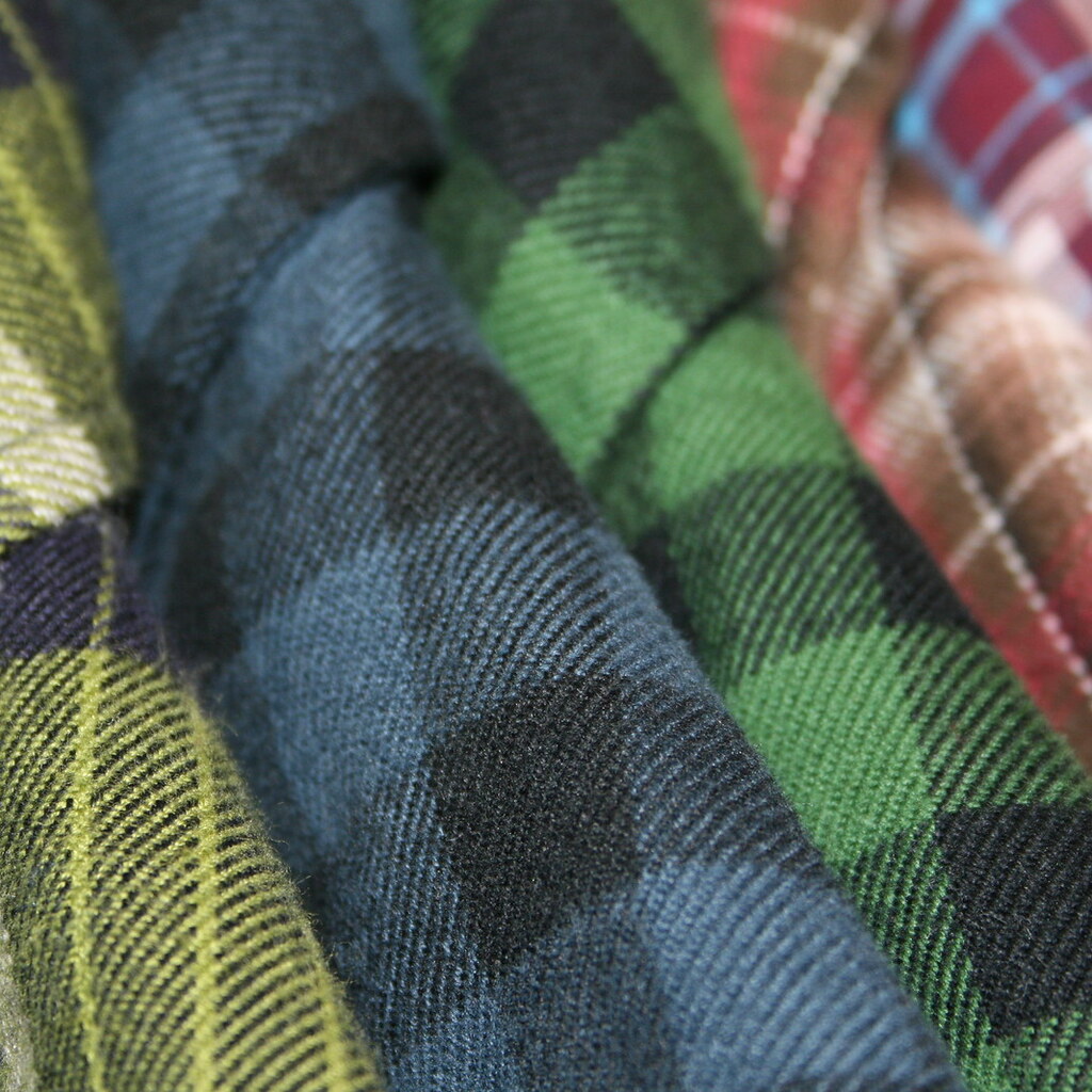 Various flannel shirts.