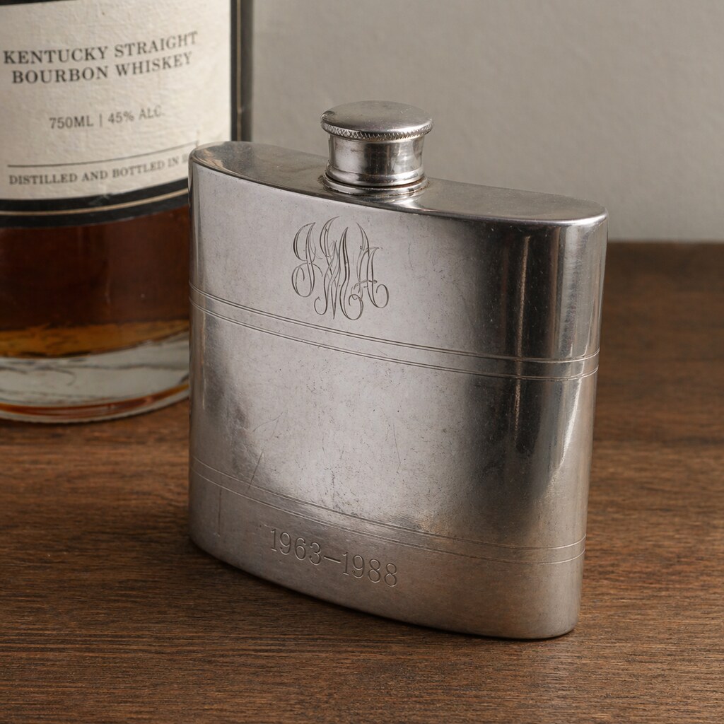 Generated image of a metal flask