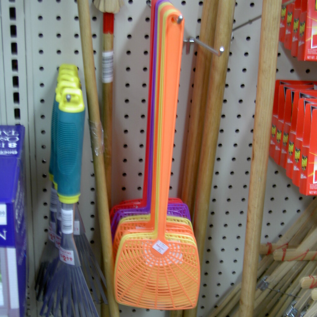 Photo of flyswatters for sale.