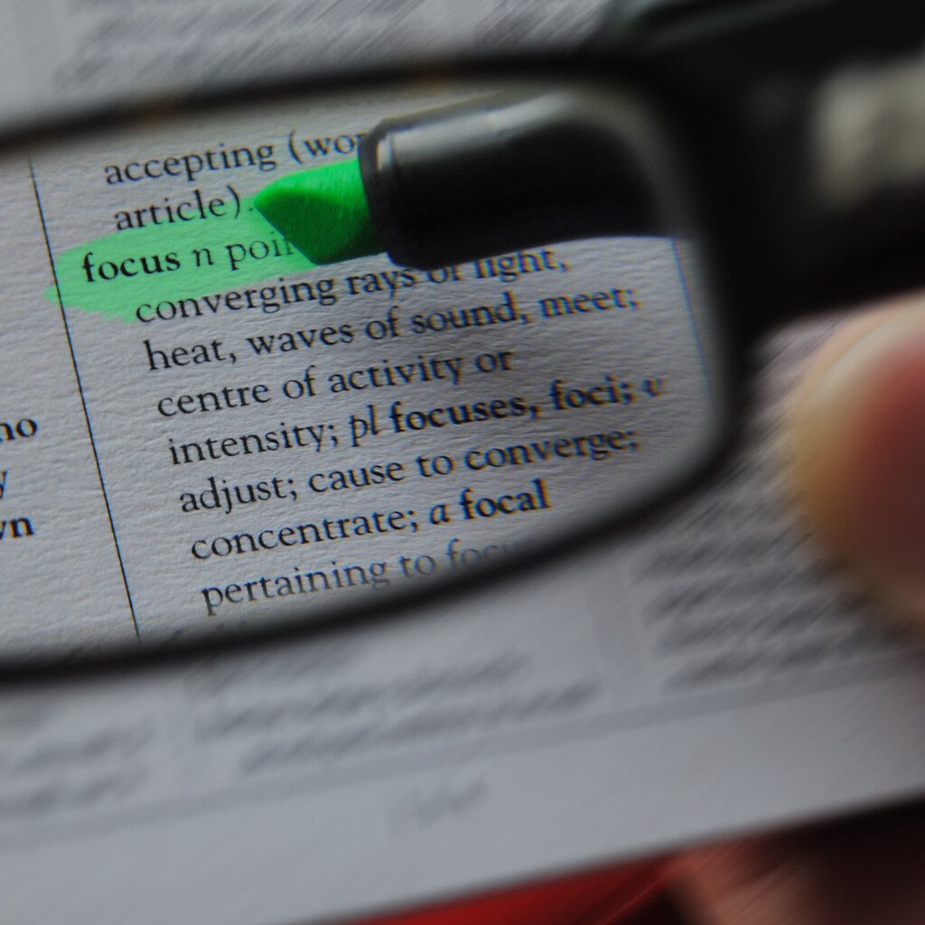 Photo of some words in focus